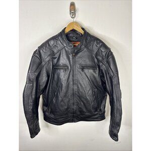 One Stop Biker Shop 3XL Leather Motorcycle Jacket Zip-Out Liner Elbow Pads